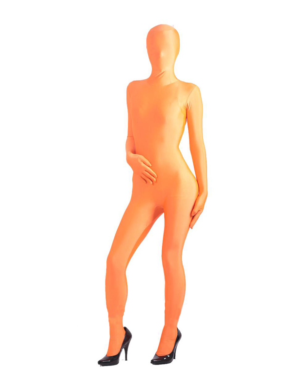 Unisex Orange Lycra Zentai Suit